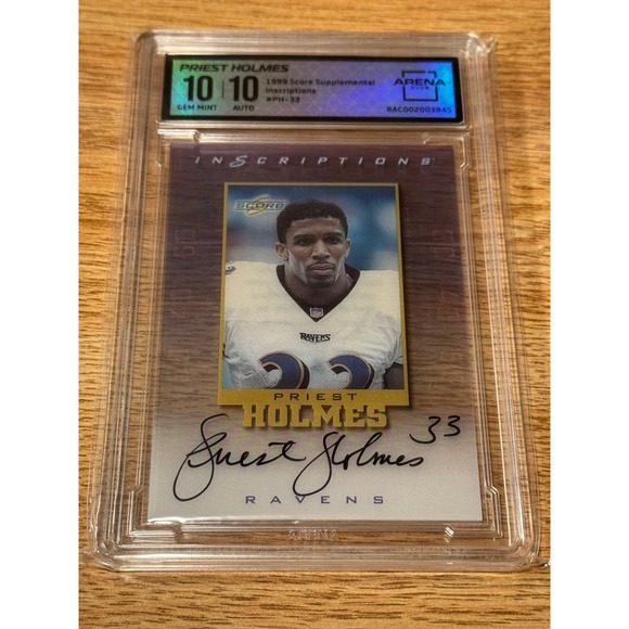 Priest Holmes 1999 Score Inscriptions Auto‎ Card PH-33 Arena Club 10 Gem Mint - Picture 1 of 5